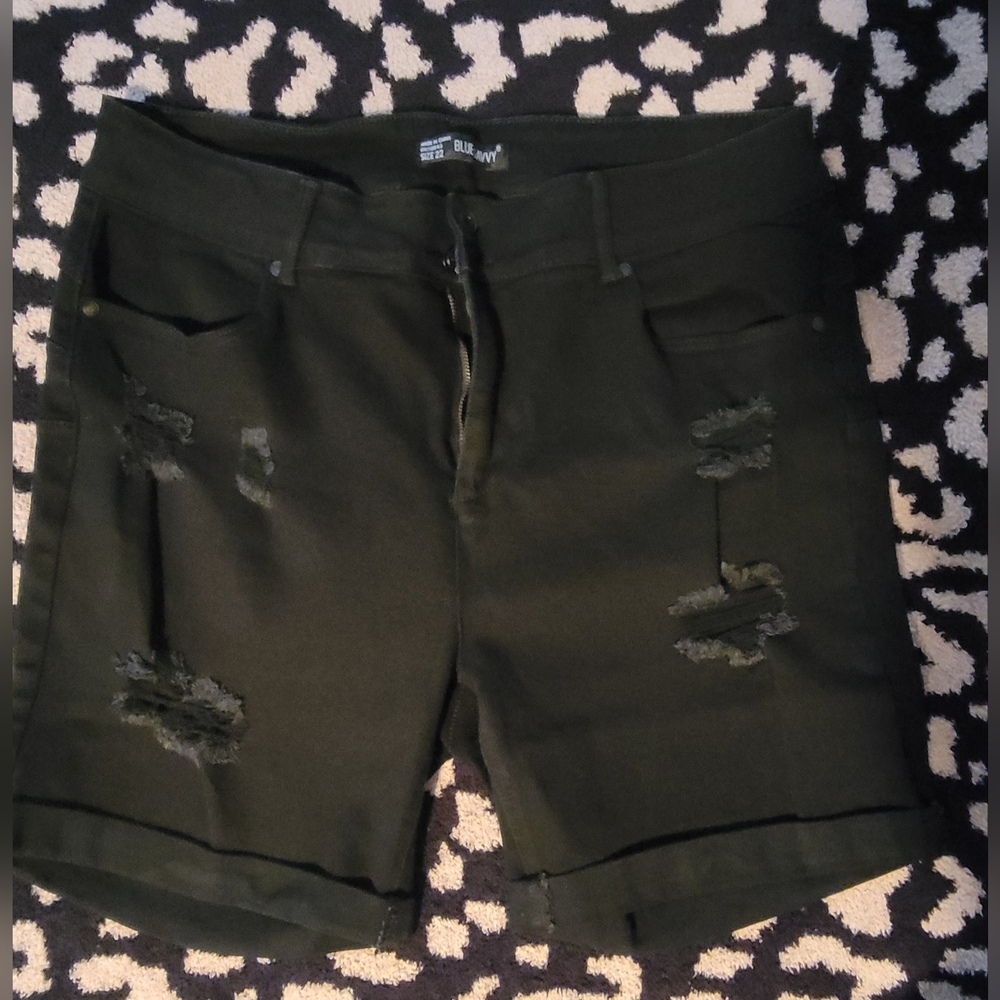 Edgy Black Distressed Denim Shorts